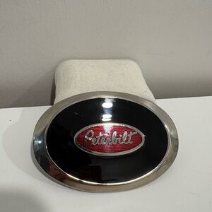 Vintage Peterbilt Oval Emblem Badge - Black & Red